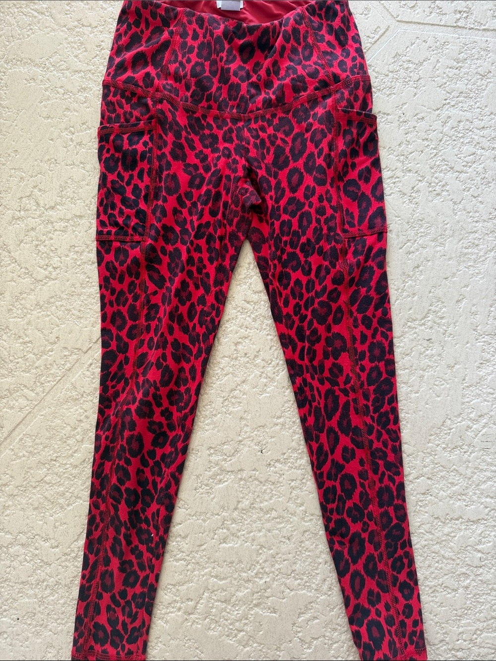 Chico's Red and Black Leopard-Print Jeggings size 2